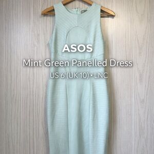 ASOS Mint Green Panelled Midi Dress Sleeveless US 6